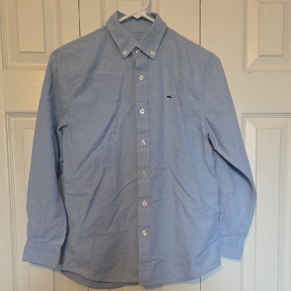 Vineyard Vines Boys Whale Shirt Sky Blue Casual Button-Down Shirt
